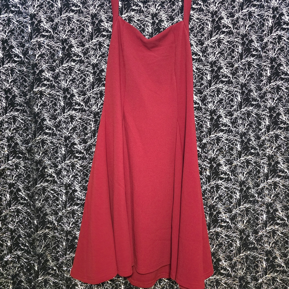 Elegant Red Women's Halter Dress